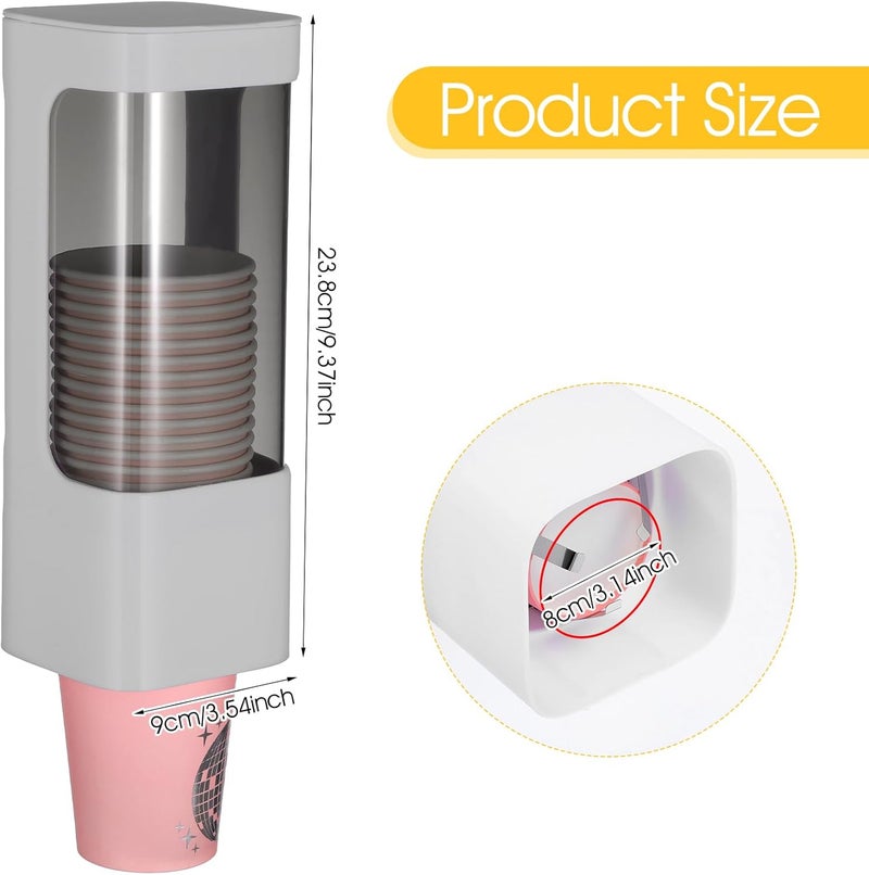 Molain Cup Dispenser Wall Mounted, Bathroom Cup Holder for 3oz-5oz Disposable Paper and Plastic Cups, Water Cooler Cups Dispenser with Adhesive Plate, Ideal for Home, Office, Gym, and More(Black) - Image 1